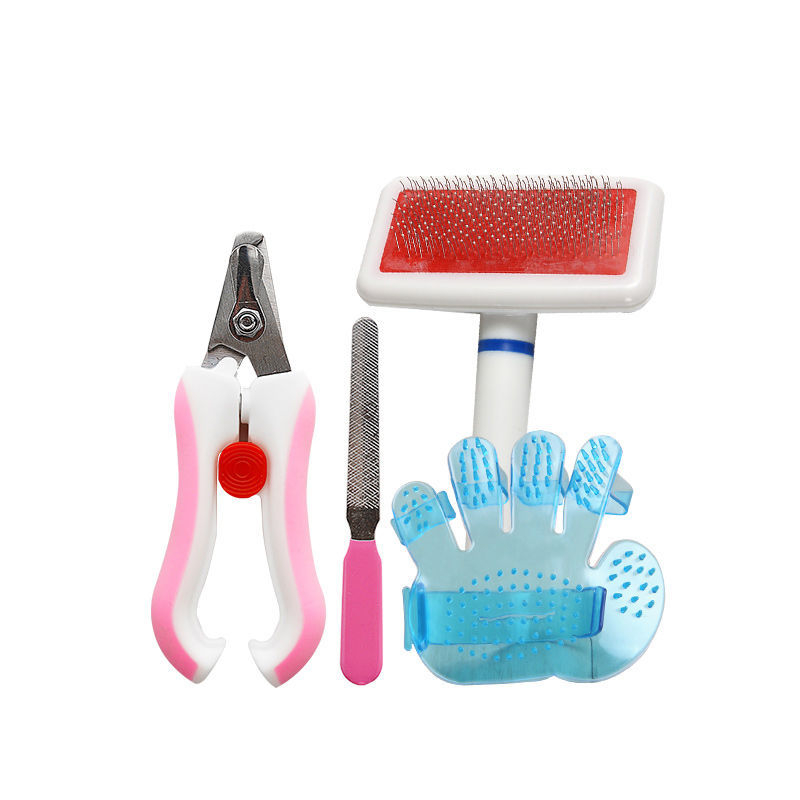 New Arrival Professional Deshedding Grooming Pet Rake Brush with Pet nail clippers set