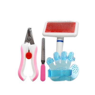 New Arrival Professional Deshedding Grooming Pet Rake Brush with Pet nail clippers set